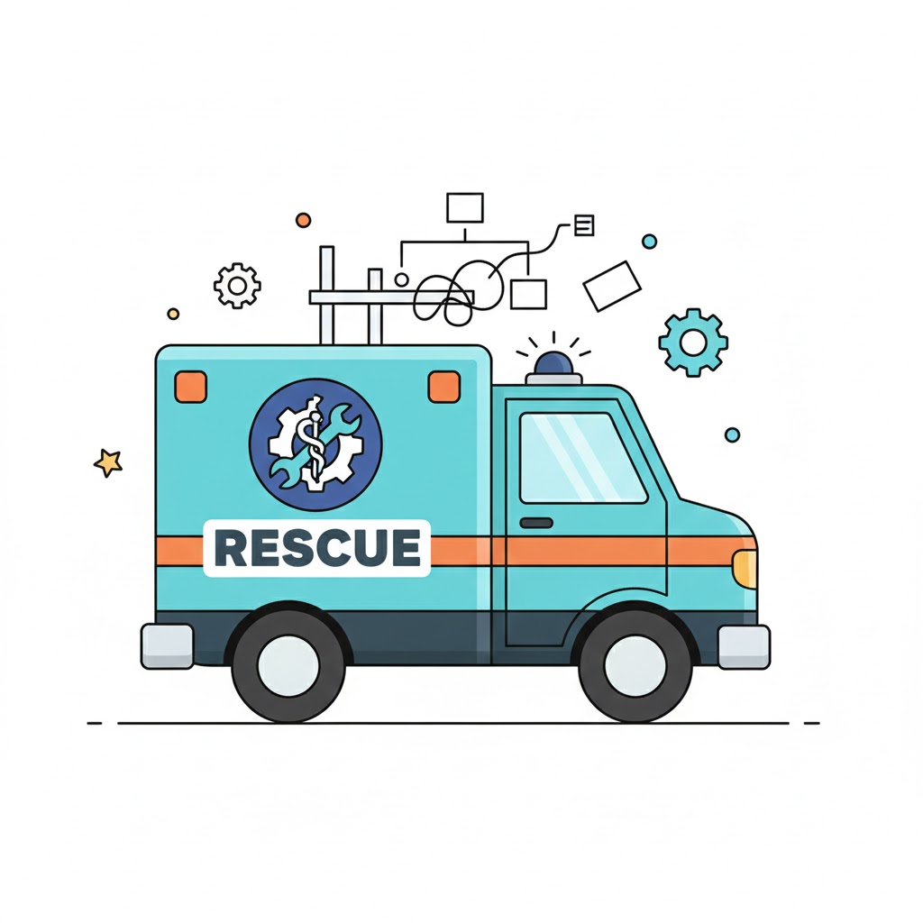 Cartoon of an emergency vehicle