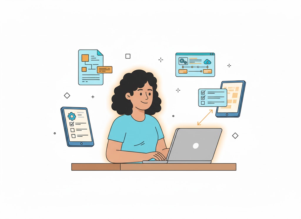 Happy engineer working with clear specifications for a product